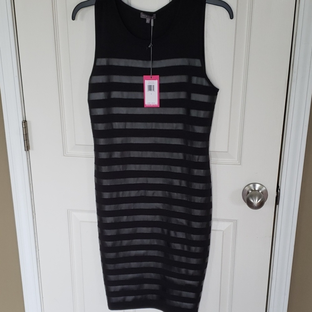 NWT Vince Camuto Black Stripe Dress Size Small